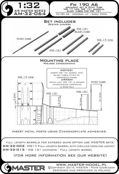 Fw 190A-6 armament set & Pitot Tube 1:32