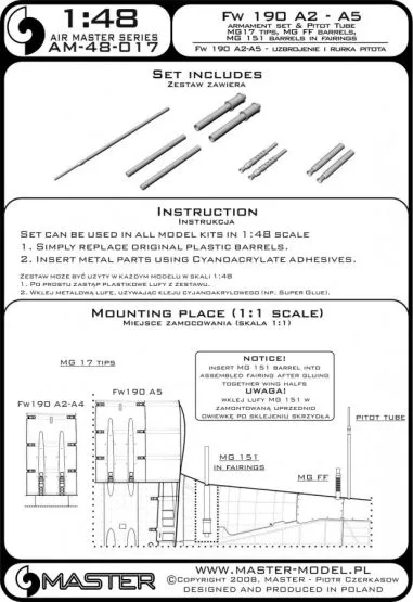 Fw 190 A2 - A5 armament set 1:48