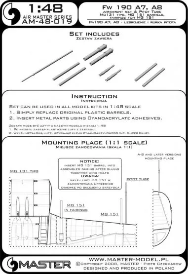 Fw 190 A7, A8 armament set 1:48