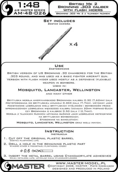 British Mk 2 Browning .303 caliber w/ flash hid. 1:48