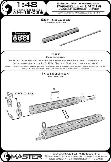 German WW I machine gun Parabellum LMG14 (1pcs) 1:48