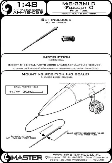 MiG-23MLD Flogger K - Pitot Tube 1:48