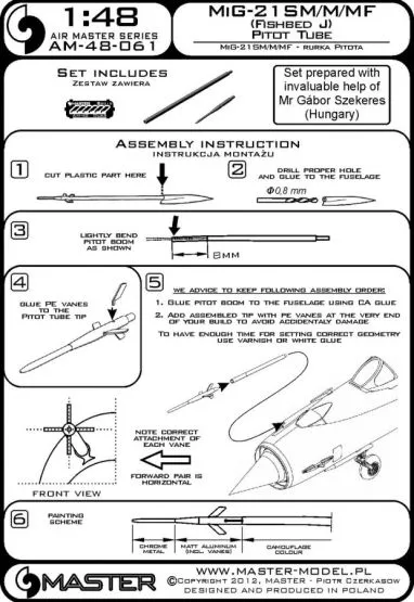 MiG-21SM/M/MF (Fishbed J) - Pitot Tube 1:48