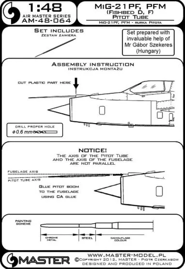 MiG-21PF, PFM (Fishbed D, F) - Pitot Tube 1:48