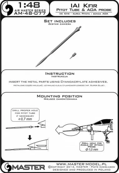 IAI Kfir - Pitot Tube & Angle Of Attack probe 1:48