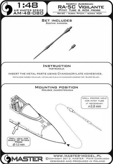 RA-5C Vigilante - Pitot Tube & Angle Of Attack probe 1:48