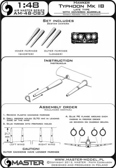 Hawker Typhoon Mk.IB late type cannons 1:48