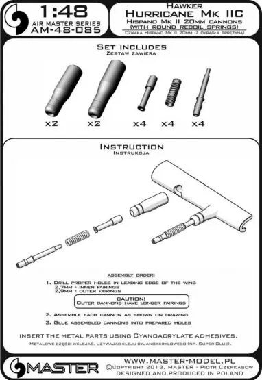 Hurricane Mk.IIC - Hispano Mk.II (ro. recoil) 1:48