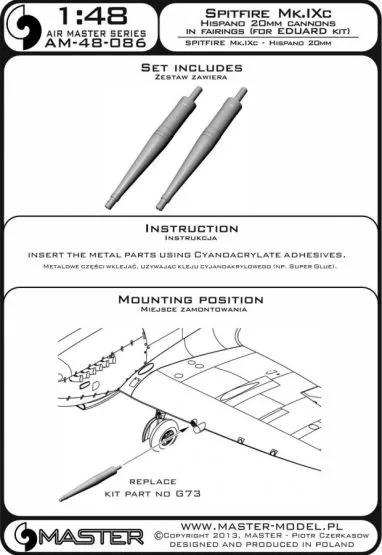 Spitfire Mk.IXc late version - Hispano in fairings 1:48