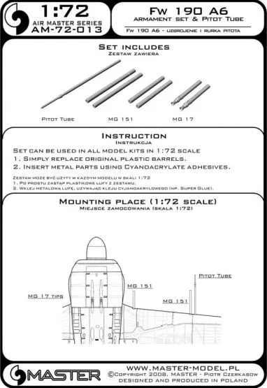Fw 190A-6 armament set & Pitot Tube 1:72