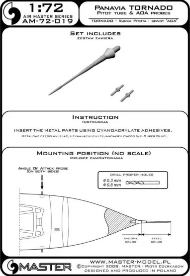 Panavia Tornado Pitot Tube & Angle Of Attack probes 1:72