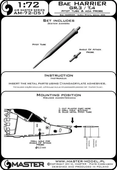 Harrier GR.3 / T.4 - Pitot Tube & Angle Of Attack 1:72