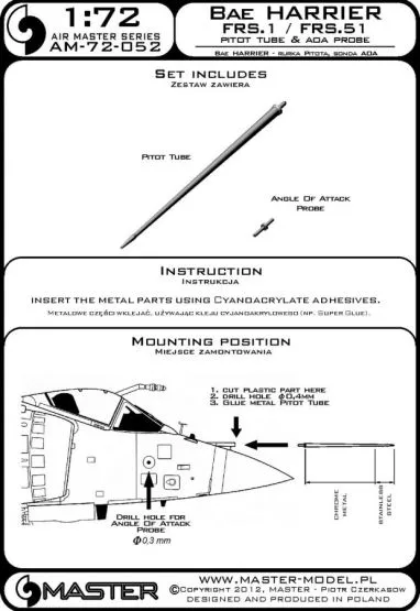 Harrier FRS.1 / FRS.51 - Pitot Tube & A.O.A. probe 1:72