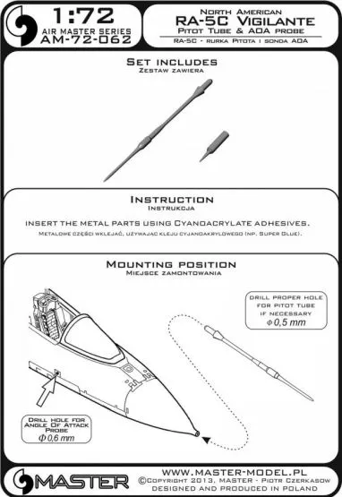 RA-5C - Vigilante - Pitot Tube & A.O.A. 1:72