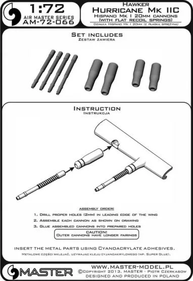 Hurricane Mk IIC - Hispano Mk I 20mm cannons 1:72