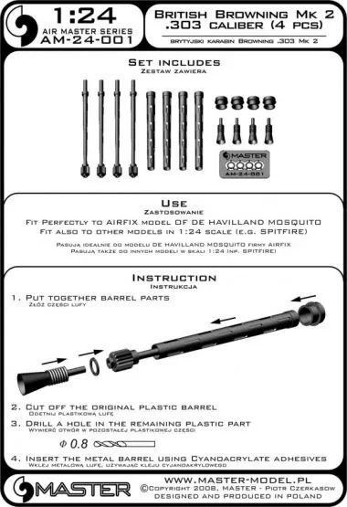 British Mk 2 Browning .303 caliber (7,7mm) 1:24