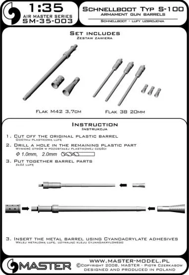 Schnellboot Typ S-100 armament gun barrels 1:35