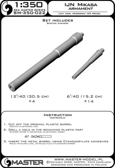 IJN Mikasa armament 1:350