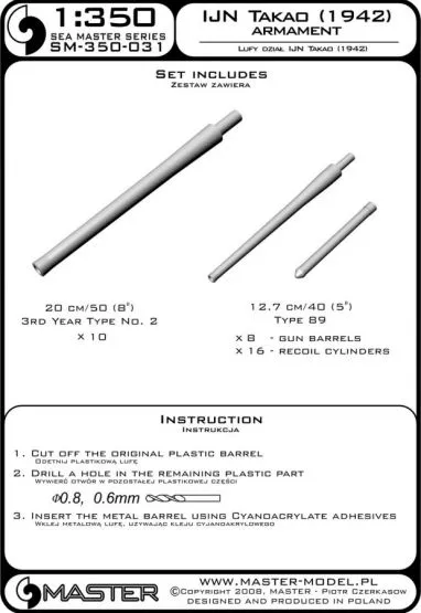 IJN Takao (1942) armament 1:350