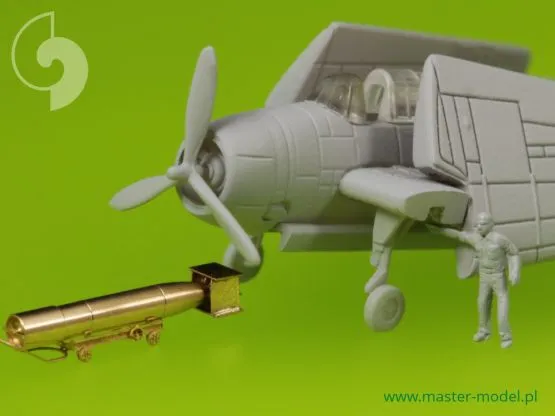 USN Airborne torpedoes Mark 13 (22.4in) w/ trolleys 1:350