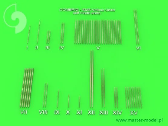 SMS Viribus Unitis - masts, yards and turned parts 1:350