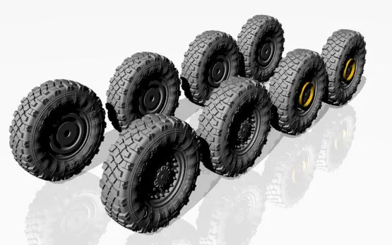 M1126 Stryker wheels w/ Michelin 12,00 R20 XML tires 1:72