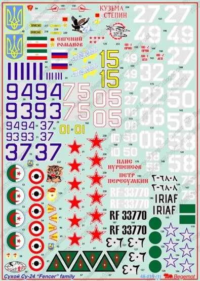 Su-24 "Fencer" family Decals 1:48