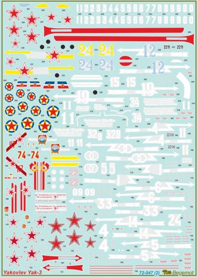 Yakovlev Yak-3 family Decals 1:72