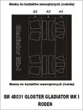 Gloster Gladiator Mk.I mask for Roden 1:48 Gloster Gladiator Mk.I mask for Roden 1:48