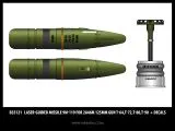 Laser-guided missile 9M-119 for 2A46M 125mm 1:35