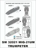 MiG-21UM mask für Trumpeter 1:32