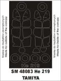 Heinkel He 219 UHU mask für Tamiya 1:48