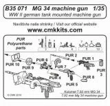 MG 34 WW II mounted machine gun 1:35