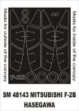Mitsubishi F2B mask für Hasegawa 1:48