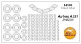 Airbus A321 painting masks for Zvezda 1:144