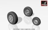 F-22 "Raptor" wheels w/ weighted tires 1:48