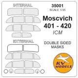 Moskvich 401-420 mask (double sided) for ICM 1:35 Moskvich 401-420 mask (double sided) for ICM 1:35