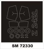 Zlin Z-242L mask for AZmodel 1:72