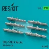 BD3-57KrV Racks (6 pcs) (Mi-8/Mi-24) 1:35