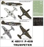P-40B (USAAF) super mask for Trumpeter 1:48 P-40B (USAAF) super mask for Trumpeter 1:48