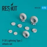 P-38 Lightning Type 2 wheels set 1:72 P-38 Lightning Type 2 wheels set 1:72