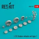J-35 Draken Type 1 wheels set 1:48 J-35 Draken Type 1 wheels set 1:48