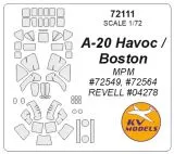A-20J/ Mk.V Boston mask for MPM 1:72 A-20J/ Mk.V Boston mask for MPM 1:72