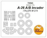 A-26 A/B Invader mask for Italeri 1:72 A-26 A/B Invader mask for Italeri 1:72