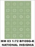 Bf 109G/K National Insignia (Balkenkreuz) 1:72