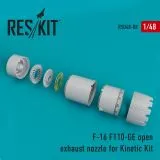 F-16 F110-GE open exhaust nozzles for Kinetic 1:48