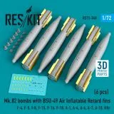 Mk.82 bombs with BSU-49 Air Inflatable Retard fins 1:72