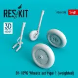 Bf 109G wheels set type 1 1:48