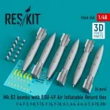 Mk.82 bombs with BSU-49 Air Inflatable Retard fins 1:48 Mk.82 bombs with BSU-49 Air Inflatable Retard fins 1:48