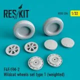 F4F/FM-2 "Wildcat" wheels set type 1 1:32